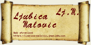 Ljubica Malović vizit kartica